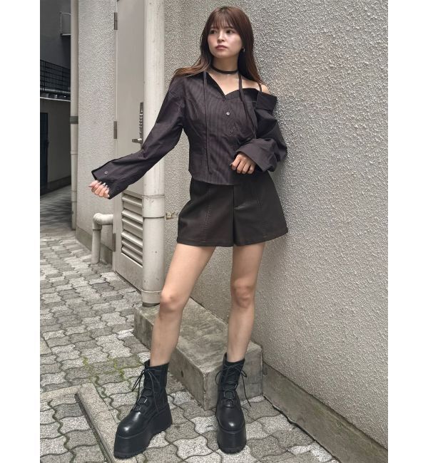 MURUA「マルチウェイオフショルストリングシャツ」|シャツ・ブラウス|