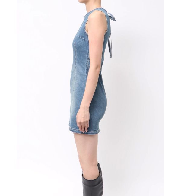 EVRIS「バックリボンオープンデニムミニワンピース」|ワンピース|