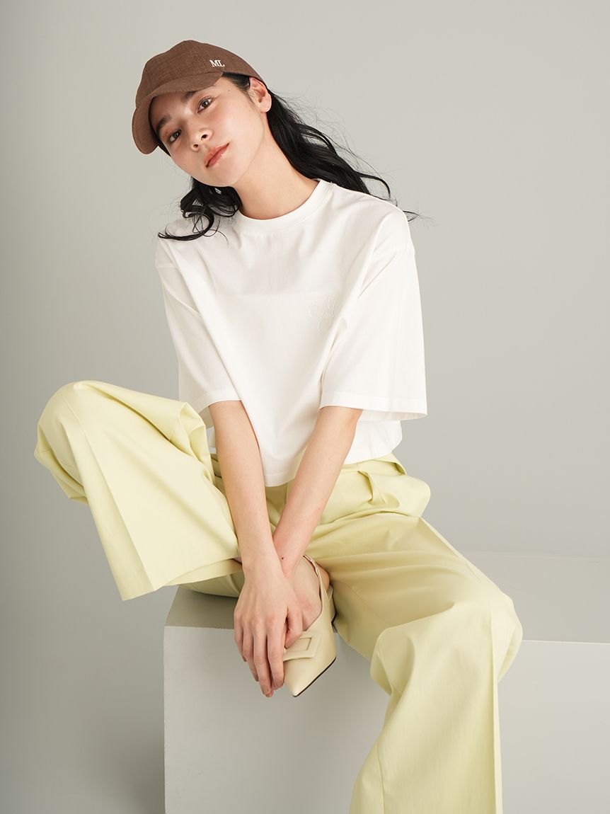 Mila Owen「【MILA PANTS】【UVカット】マルチファンクションセミワイドタックパンツ」|チノ|