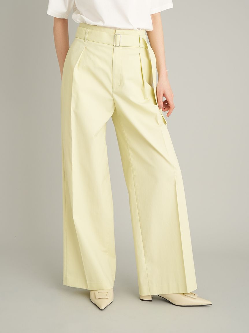 Mila Owen「【MILA PANTS】【UVカット】マルチファンクションセミワイドタックパンツ」|チノ|