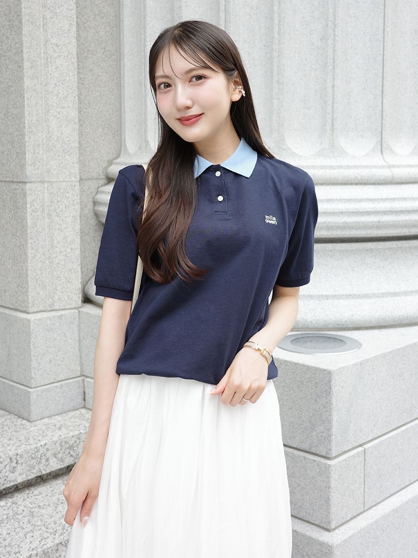 Mila Owen「【WEB限定カラー】ドロストポロシャツ」|ポロシャツ|