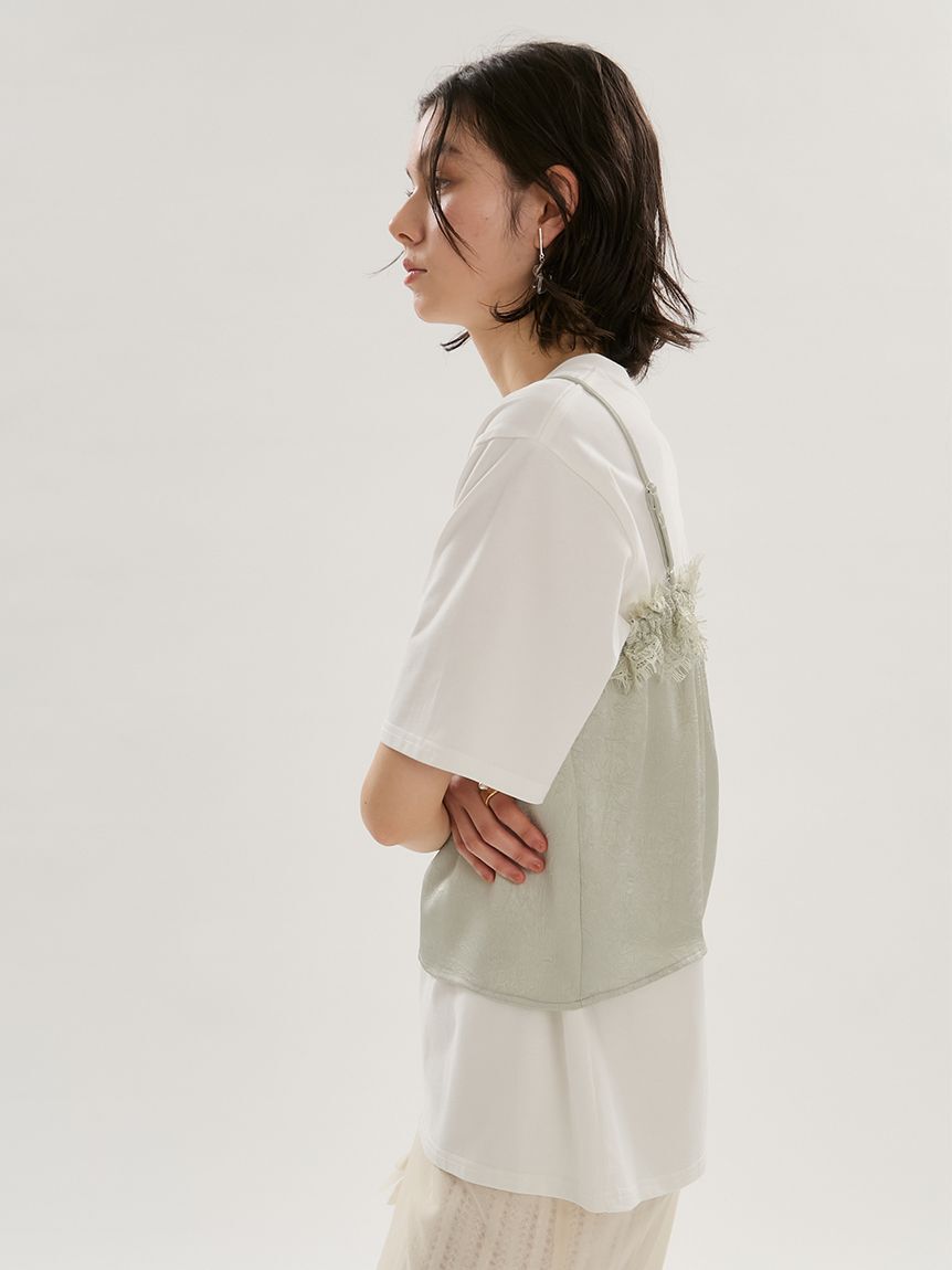 emmi atelier「Tシャツ&times;レースサテンキャミセット」|キャミソール|
