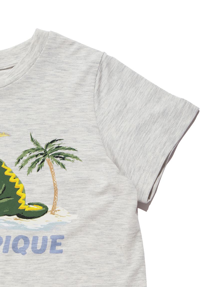 GELATO PIQUE KIDS & BABY「【KIDS】【接触冷感】スリーピングダイナソーワンポイントTシャツ」|ルームウェア|