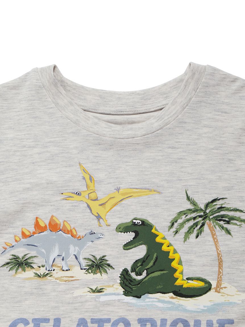 GELATO PIQUE KIDS & BABY「【KIDS】【接触冷感】スリーピングダイナソーワンポイントTシャツ」|ルームウェア|