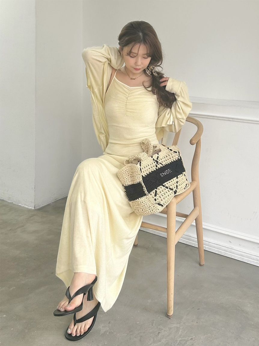 SNIDEL「【WEB限定】パイルパーカーセットキャミワンピース」|ワンピース|