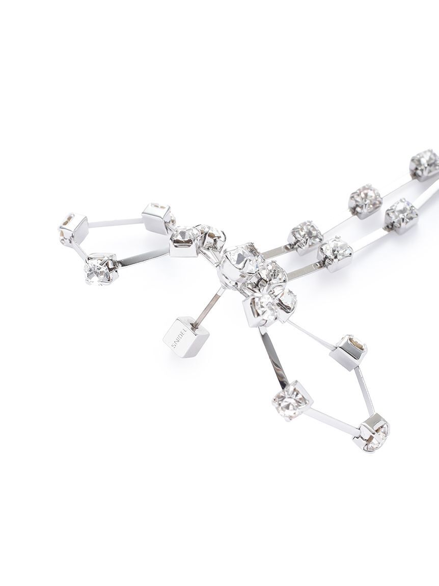 SNIDEL「ストーンラインリボンピアス」|ピアス|