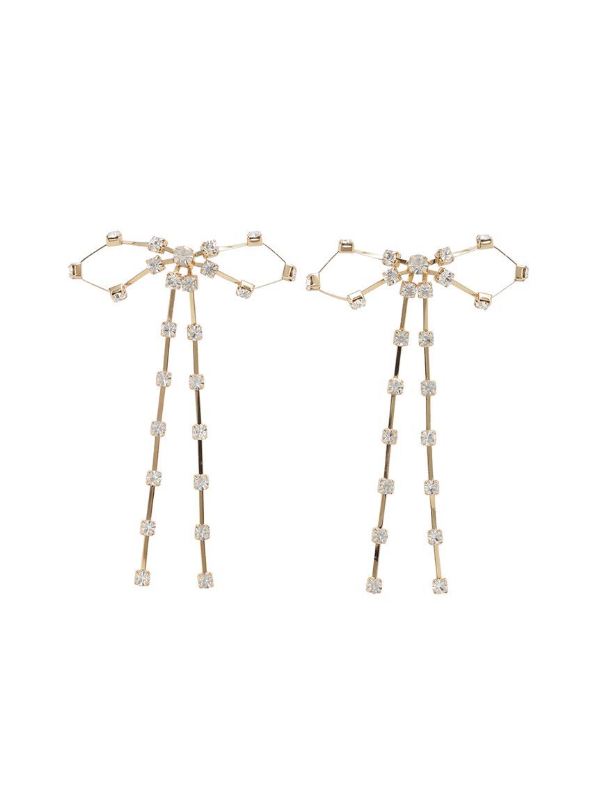 SNIDEL「ストーンラインリボンピアス」|ピアス|