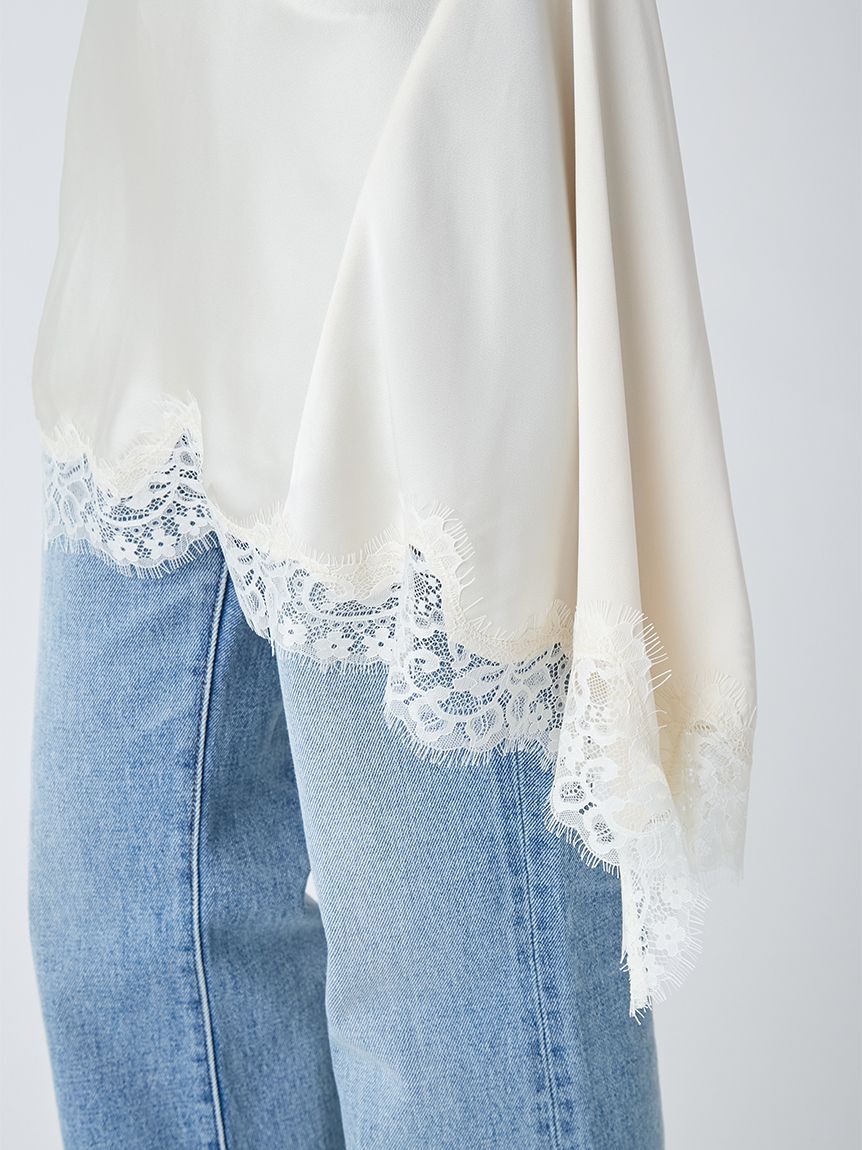 LILY BROWN「【WEB限定カラー】カシミヤブレンドニットセットサテンミニワンピース」|ワンピース|