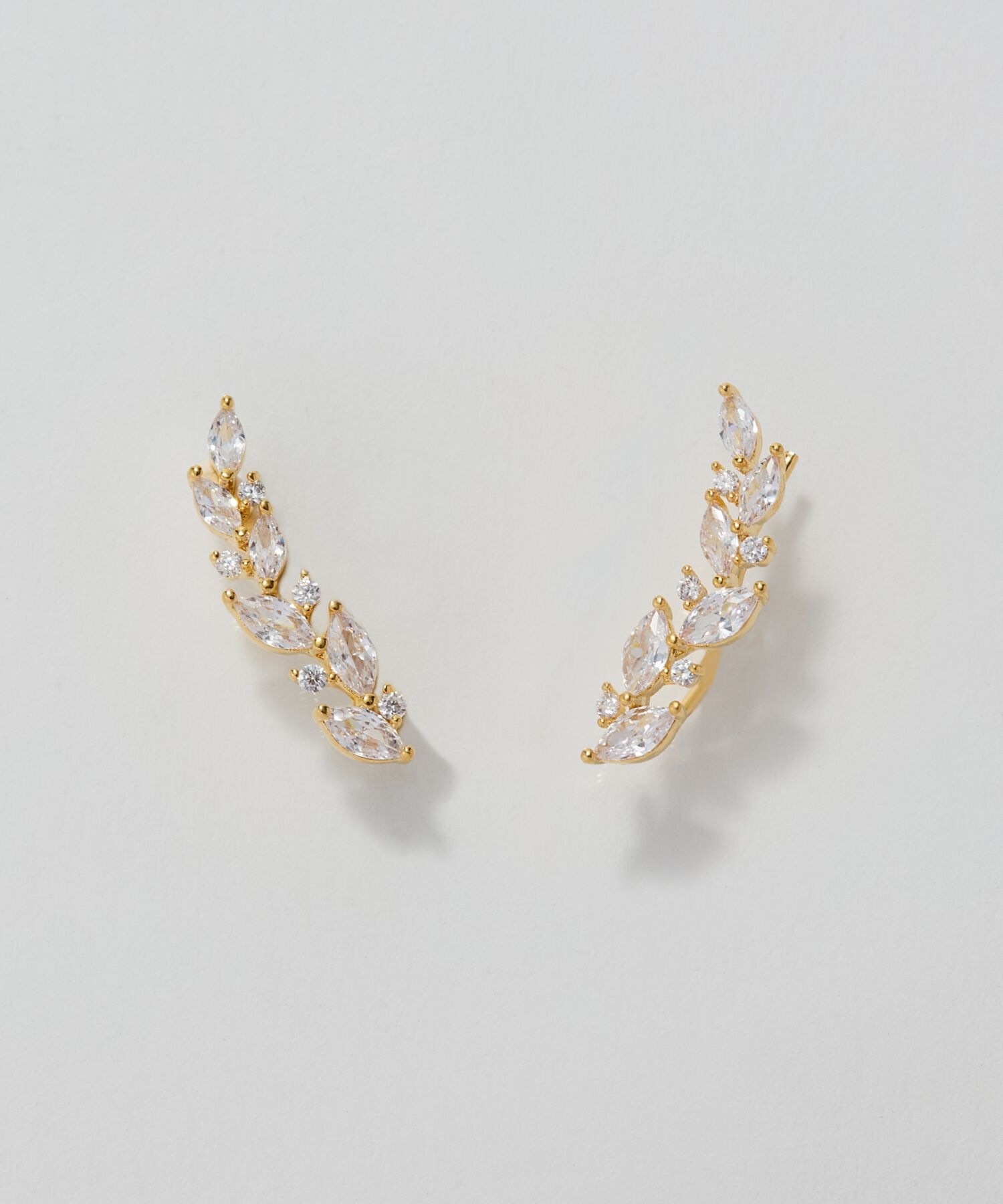 Phoebe「リーフグレースビジューピアス&イヤリング　ゴールド」|ピアス|
