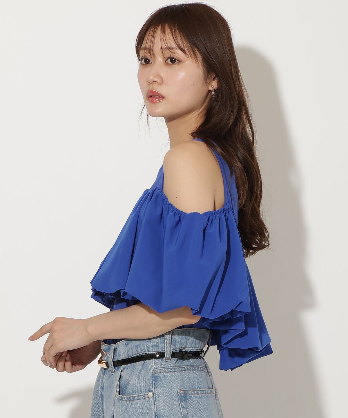 アンドクチュール「バルーンオフショルコンビプルオーバー」|Tシャツ・カットソー|