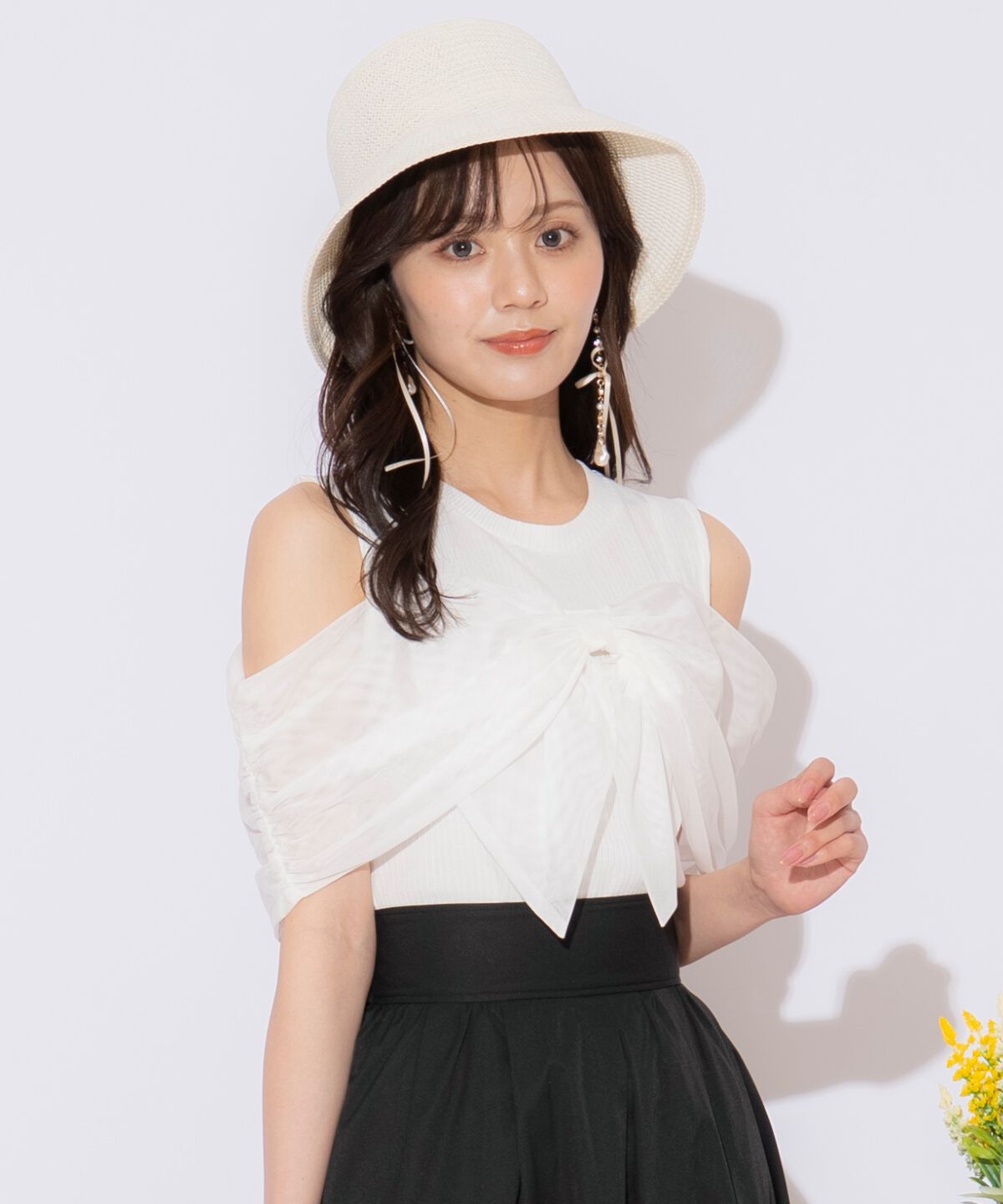 WILLSELECTION「リボンレイヤードカットトップス」|Tシャツ・カットソー|オフ