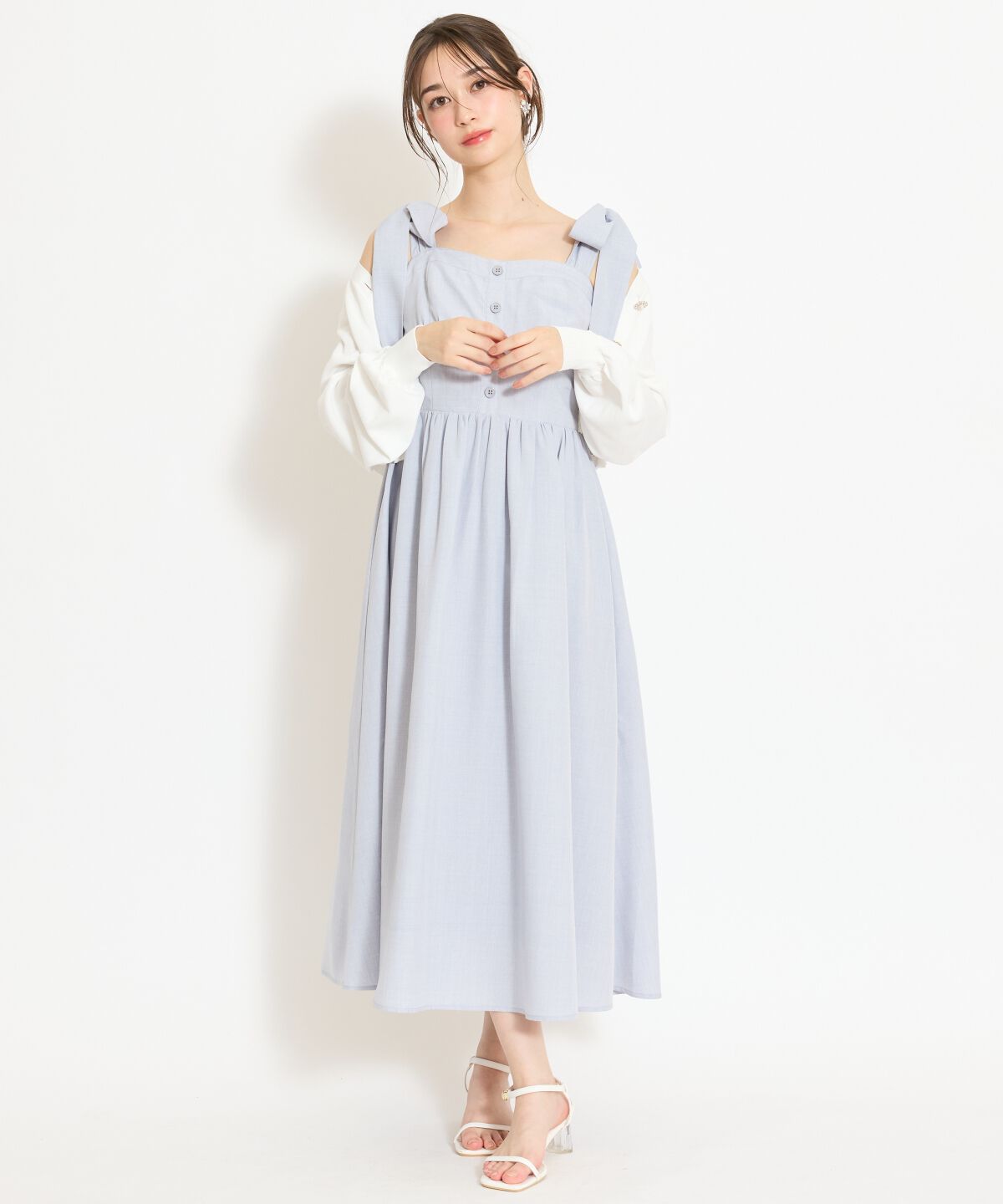 WILLSELECTION「リボンショルダーギャザーワンピース」|ワンピース|