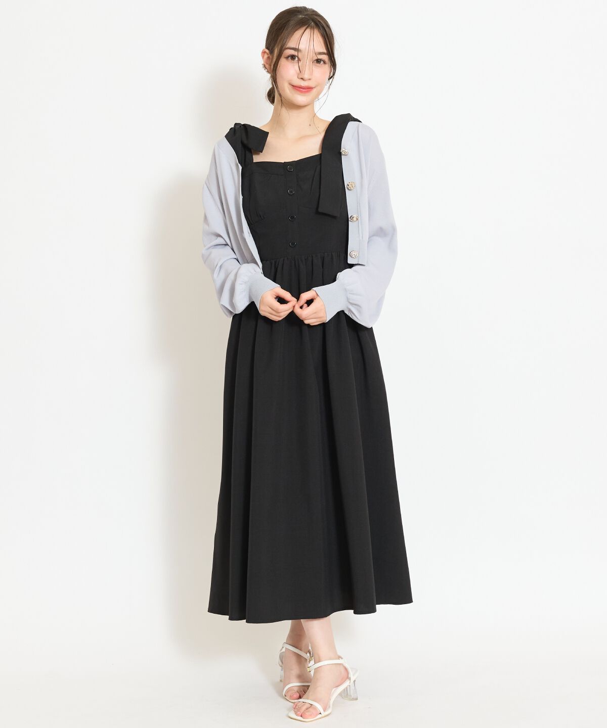 WILLSELECTION「リボンショルダーギャザーワンピース」|ワンピース|