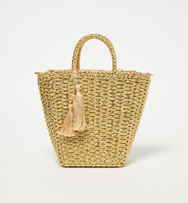 UNITED ARROWS green label relaxing「2WAY メタリック ペーパーカゴバッグ」|かごバッグ|GOLD