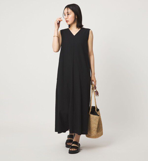 UNITED ARROWS green label relaxing「【WEB限定】＜at ease＞カラミ ノースリーブ ワンピース」|ワンピース|