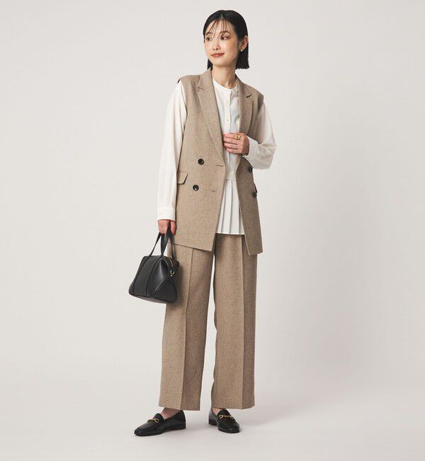 UNITED ARROWS green label relaxing「ネップツイル ベルト ジレ マシンウォッシャブル」|ベスト・ジレ|