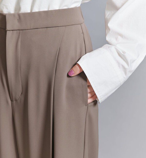 BEAUTY&YOUTH UNITED ARROWS「【WEB限定 Wardrobe DAILY MINIMAL】ダブルクロス タックワイドストレートパンツ ウォッシャブル」|スラックス|
