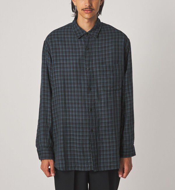 STEVEN ALAN「＜Steven Alan＞ CC ガーゼ マドラスチェック レギュラーカラー シャツ LOOSE」|シャツ・ブラウス|
