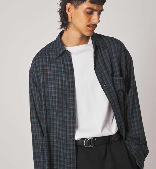 STEVEN ALAN「＜Steven Alan＞ CC ガーゼ マドラスチェック レギュラーカラー シャツ LOOSE」|シャツ・ブラウス|