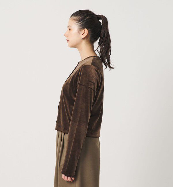 BEAUTY&YOUTH UNITED ARROWS「ベロア コンパクト カーディガン ウォッシャブル」|カーディガン|