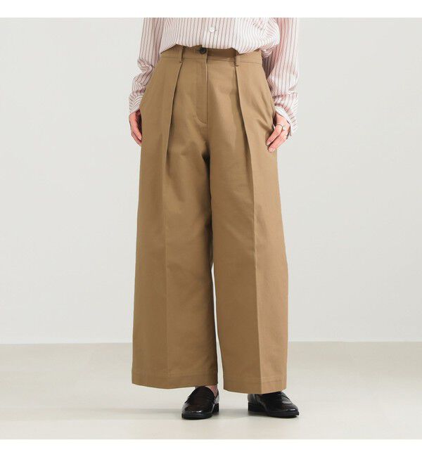 Demi-Luxe BEAMS 「タック チノ ワイドパンツ」|チノ|BEIGE