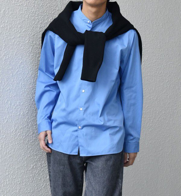 SHIPS any「SHIPS any:〈洗濯機可能〉ストライプ / ソリッド リラックス バンドカラー シャツ 26AW◆」|シャツ・ブラウス|