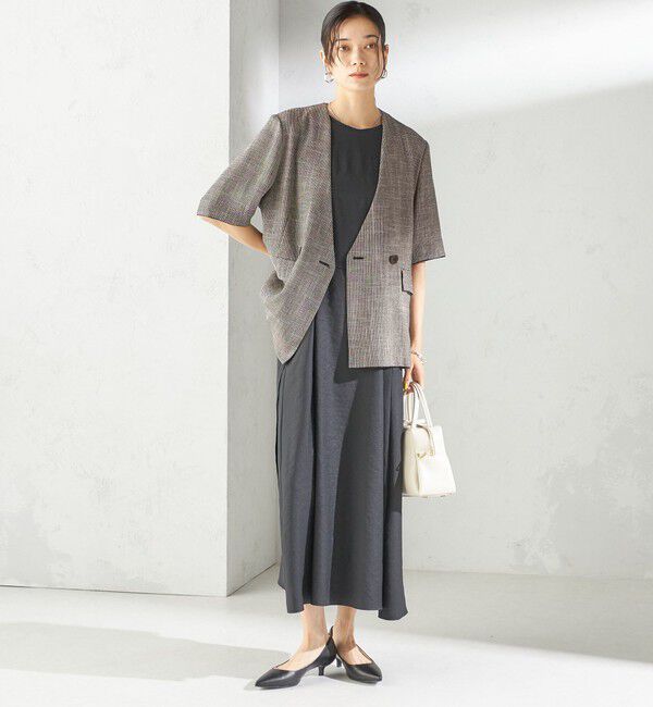 SHIPS for women「〈接触冷感/吸水速乾/防シワ〉ツイル ノースリーブ ベルト付き ワンピース」|ワンピース|