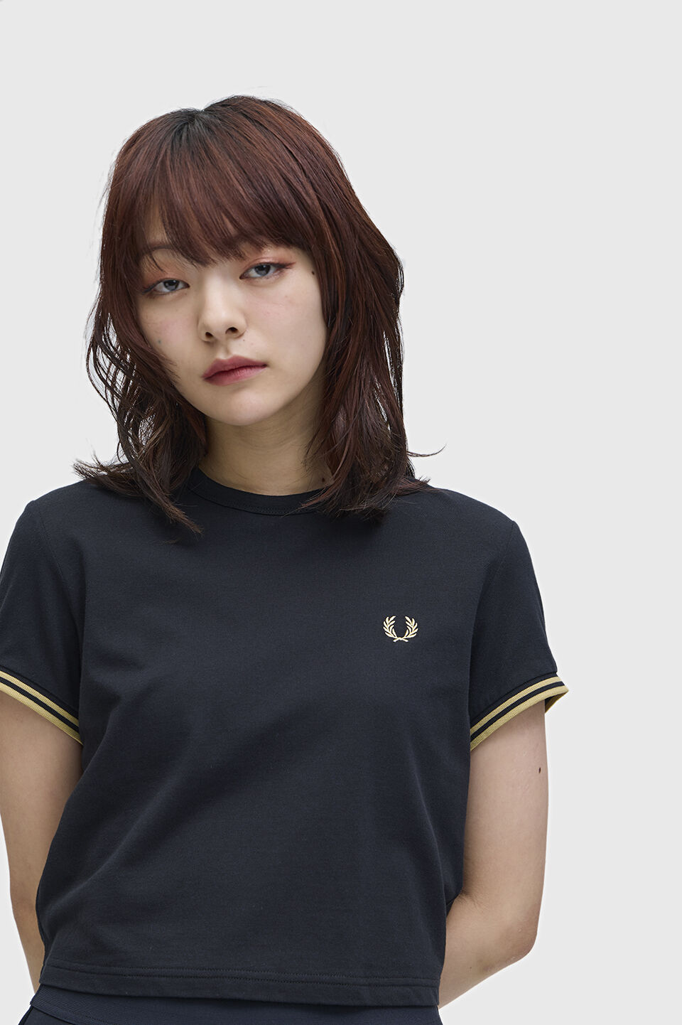 FRED PERRY 「Tipped Pique T-Shirt／ティップラインピケTシャツ」|Tシャツ・カットソー|BLACK