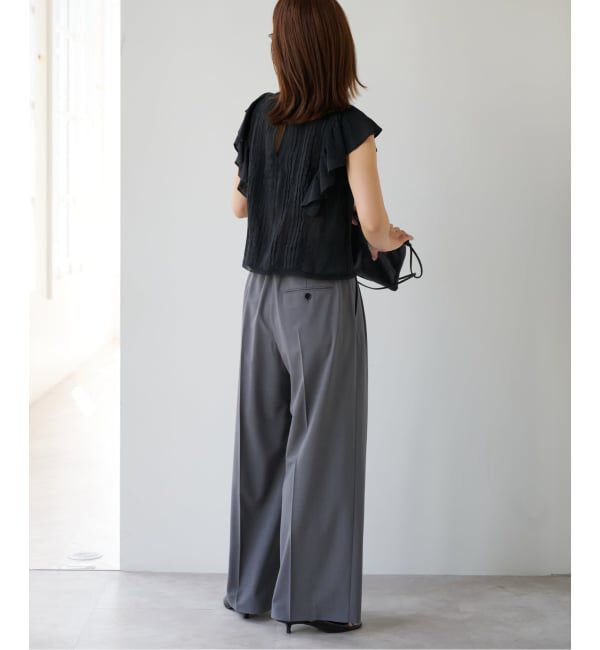 OUTDOOR PRODUCTS Usual Things「コットンレーストリムラッフルブラウス」|シャツ・ブラウス|