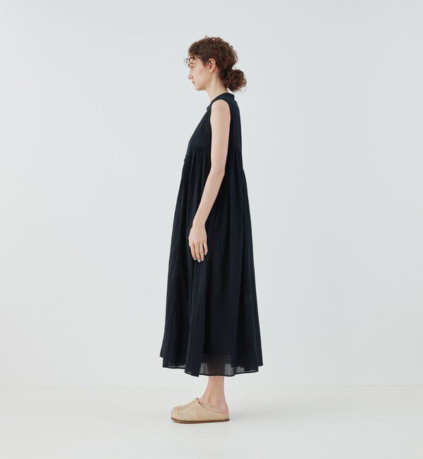 GALERIE VIE「インドコットン スタンドネックギャザーワンピース」|ワンピース|