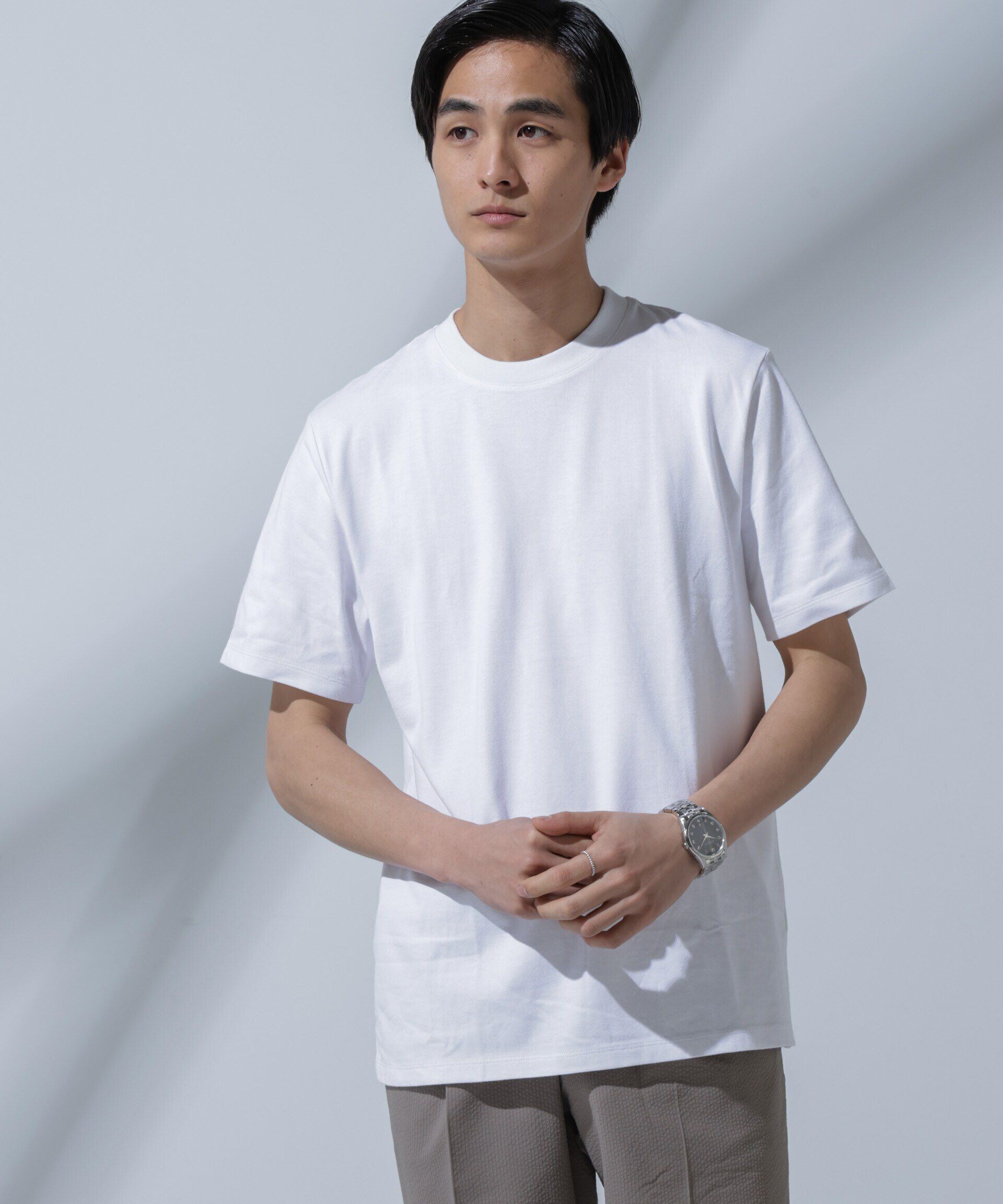 nano･universe「Anti Soaked(R)汗染み防止 クルーネックTシャツ」|Tシャツ・カットソー|