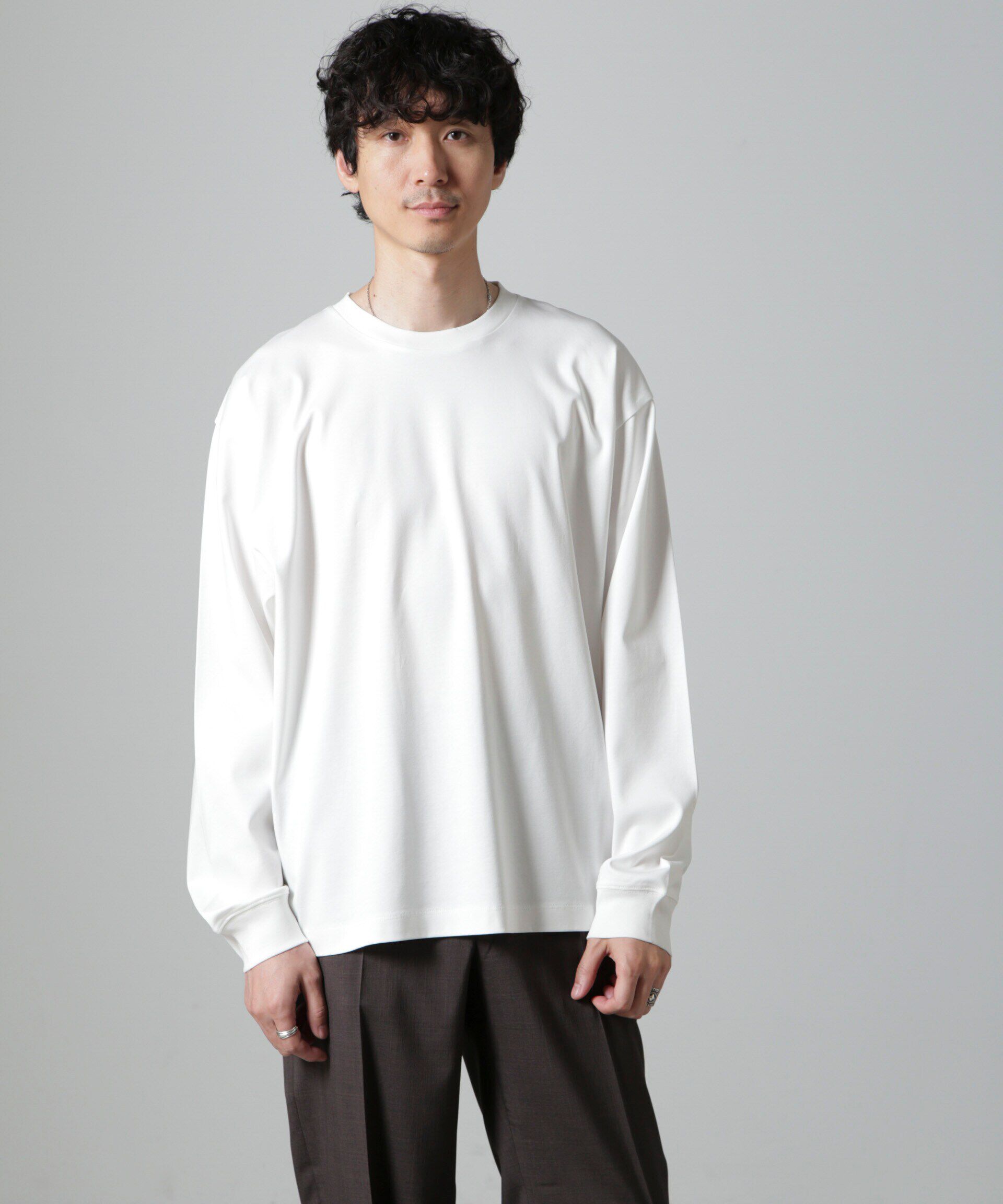 NANO universe「アンチスメル BIG クルーネックTシャツ 長袖」|Tシャツ・カットソー|
