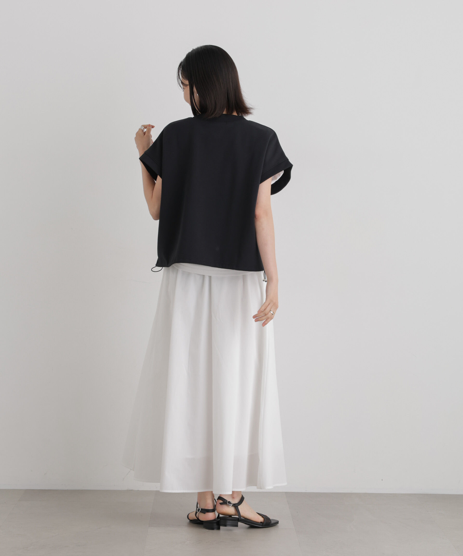 NANO universe「接触冷感ダンボールカットハーフジップトップス(セットアップ可)」|Tシャツ・カットソー|