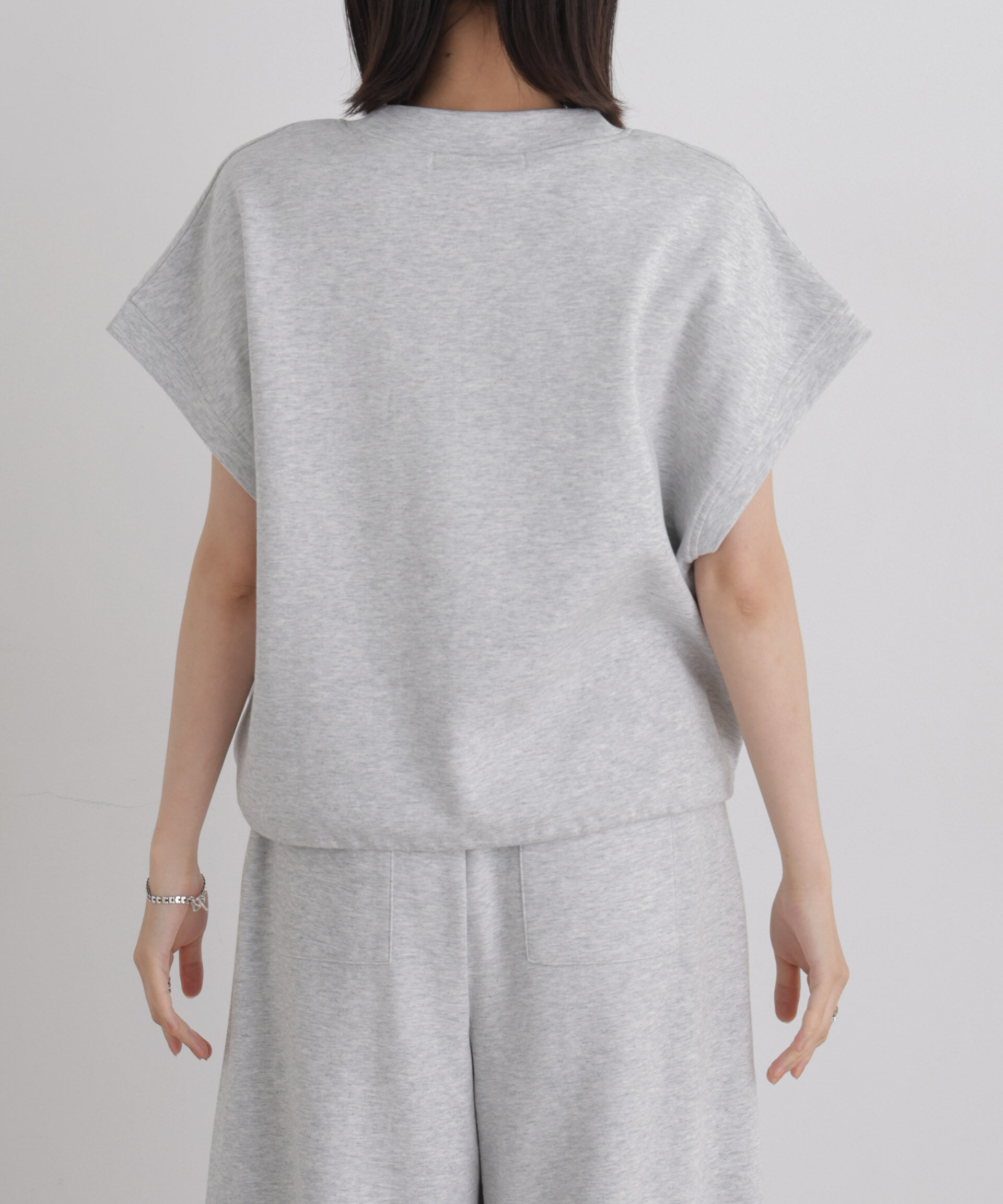 NANO universe「接触冷感ダンボールカットハーフジップトップス(セットアップ可)」|Tシャツ・カットソー|