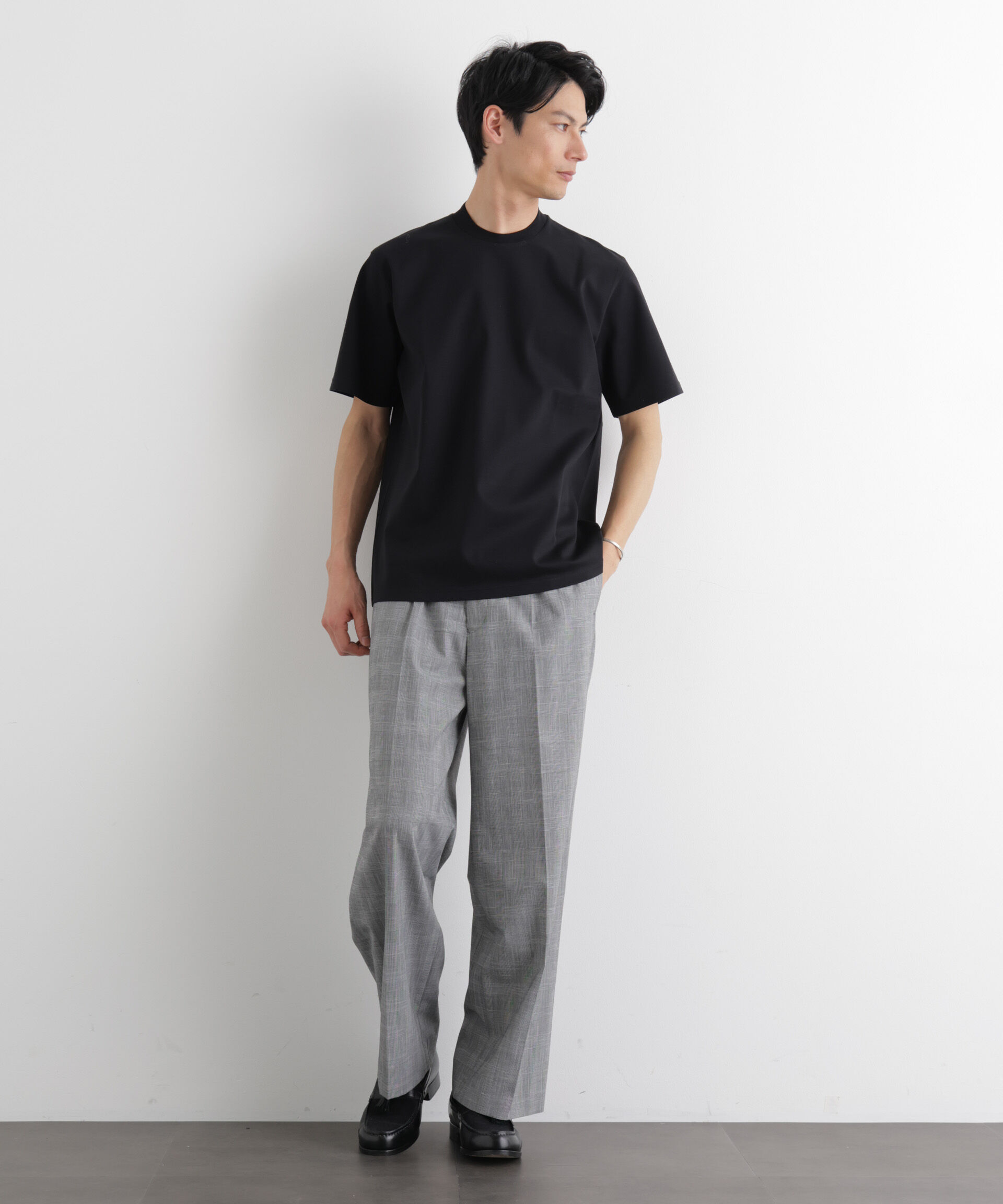 NANO universe「ジャケT(R) プレミアム クルーネック 半袖」|Tシャツ・カットソー|