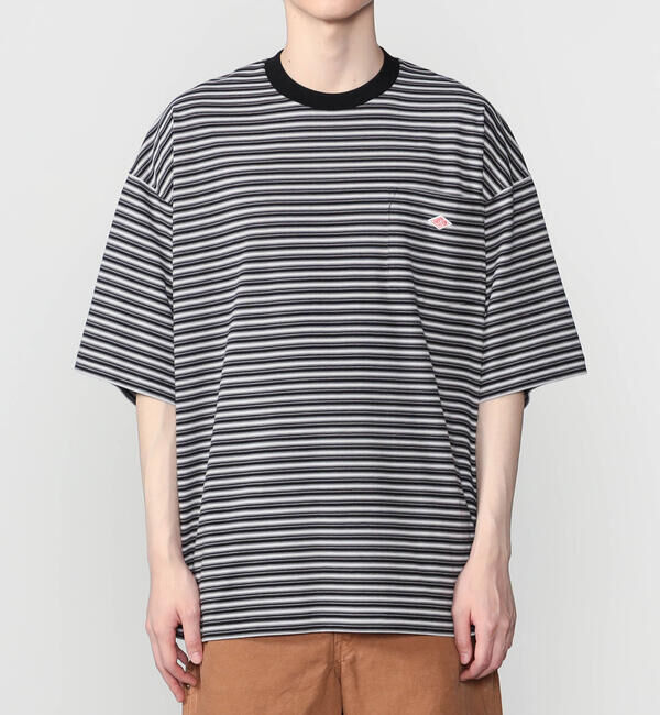 DANTON「DANTON | ボーダー クルーネック 半袖ポケットTシャツ MEN」|Tシャツ・カットソー|