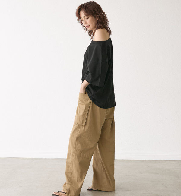  「【A・MONN】【吸水速乾/接触冷感】オープンネックTee」|Tシャツ・カットソー|