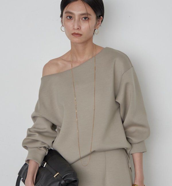  「《着心地抜群/ヘルシーに華奢見え》【JAPAN MADE】オフショルプルオーバー」|Tシャツ・カットソー|モカ