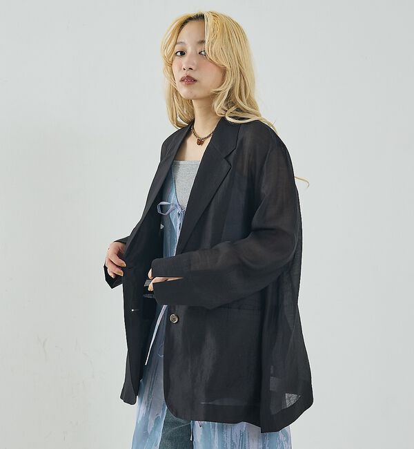 NOMINE「バックスリット シルキー シアー ジャケット」|その他|
