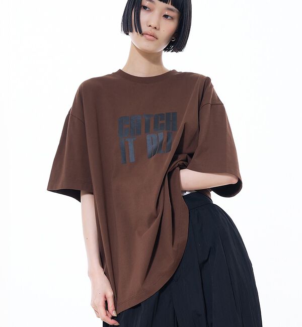 NOMINE「ロゴプリント オーバーサイズ Tシャツ｜2タイプ」|Tシャツ・カットソー|ブラウン系その他1
