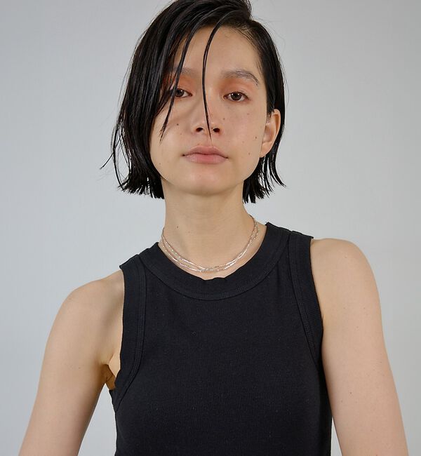 NOMINE「シルバー ビーズ ダブルチェーン ネックレス ｜ 2連 ガラスビーズ」|ネックレス|
