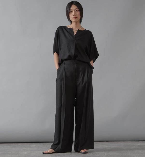 Liesse「《定番》麻調タックワイドパンツ」|その他|