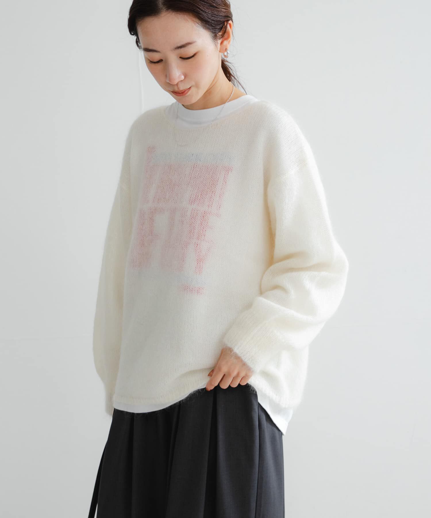 URBAN RESEARCH「ヘアリールーズニット」|ニット・セーター|オフホワイト