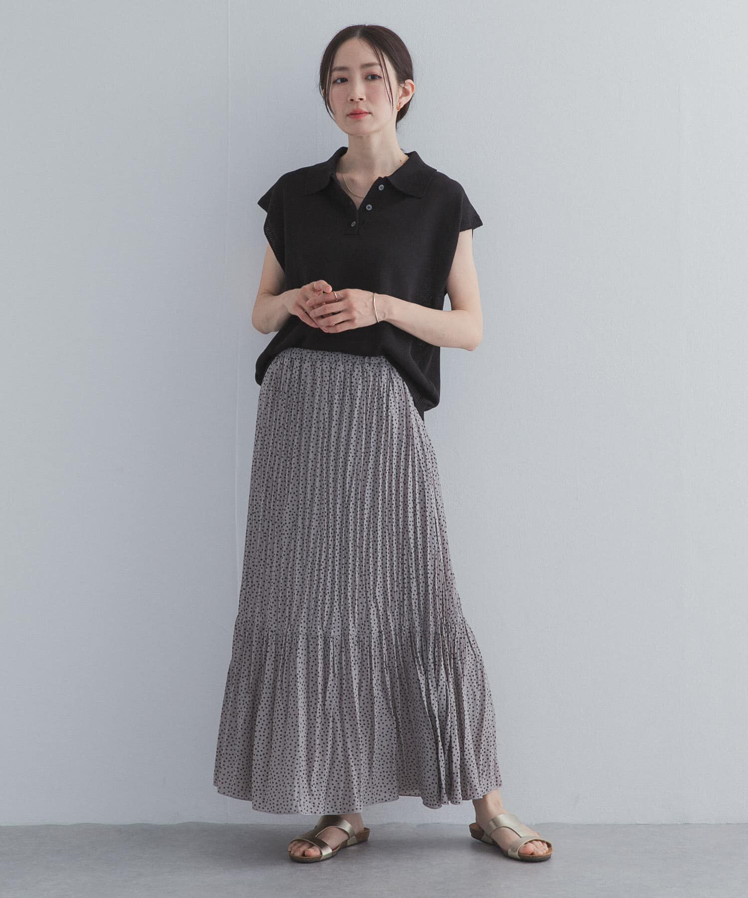 URBAN RESEARCH DOORS「フラワードットプリーツスカート」|スカート|