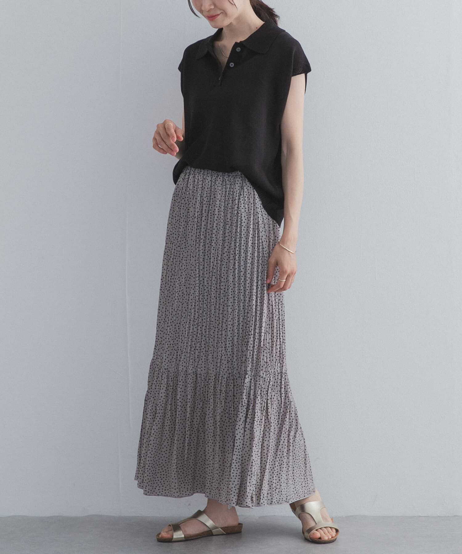 URBAN RESEARCH DOORS「フラワードットプリーツスカート」|スカート|
