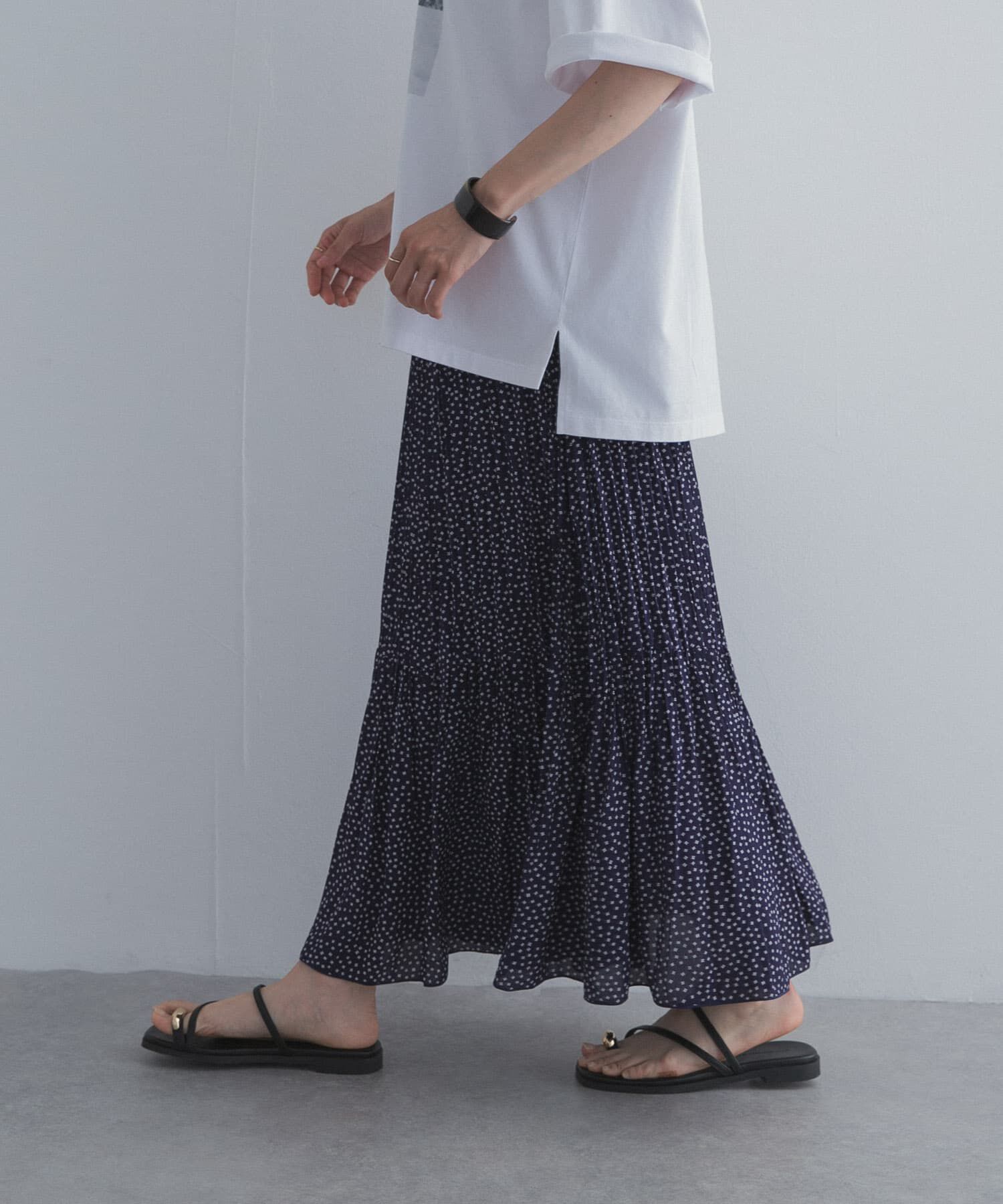 URBAN RESEARCH DOORS「フラワードットプリーツスカート」|スカート|