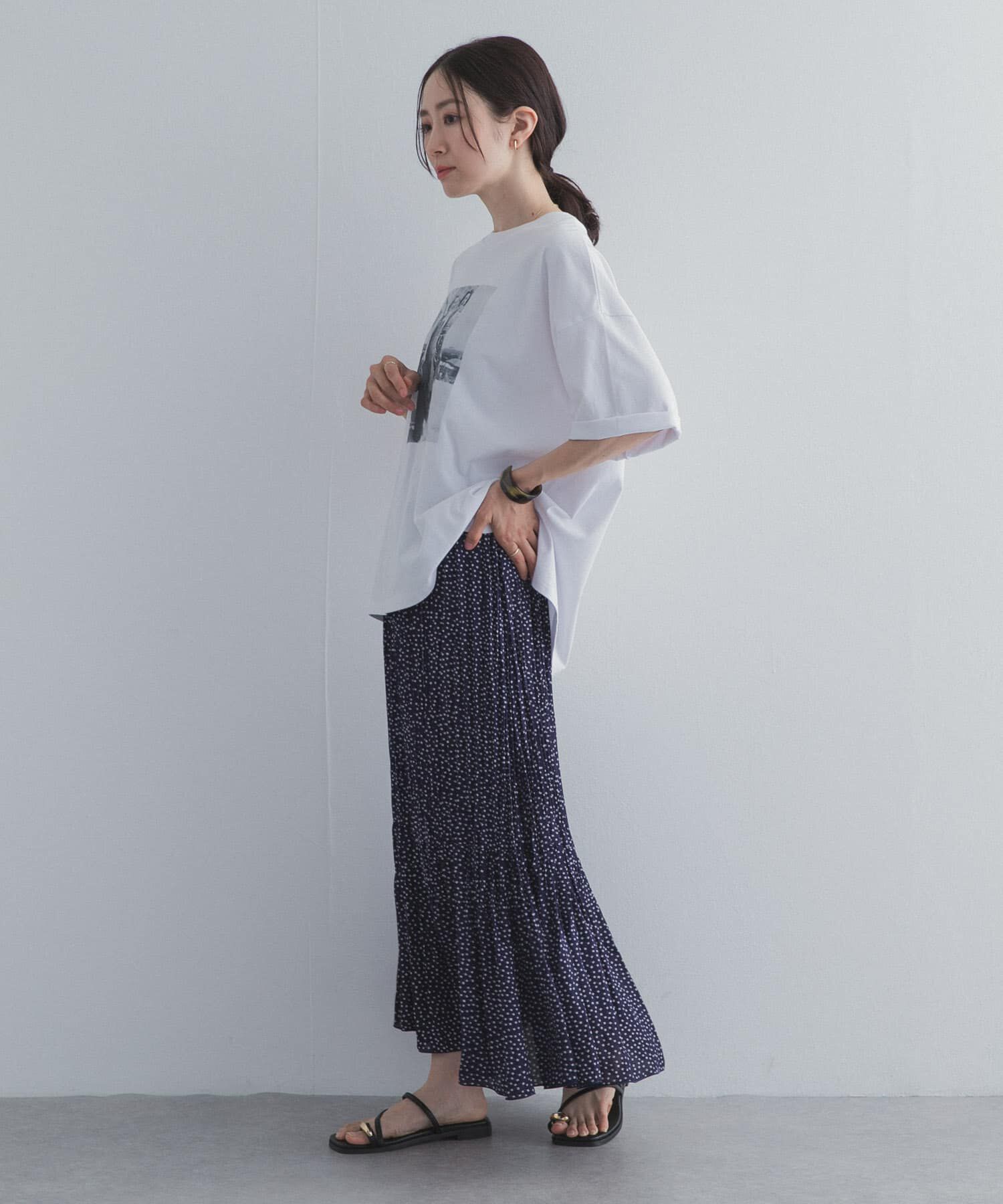 URBAN RESEARCH DOORS「フラワードットプリーツスカート」|スカート|