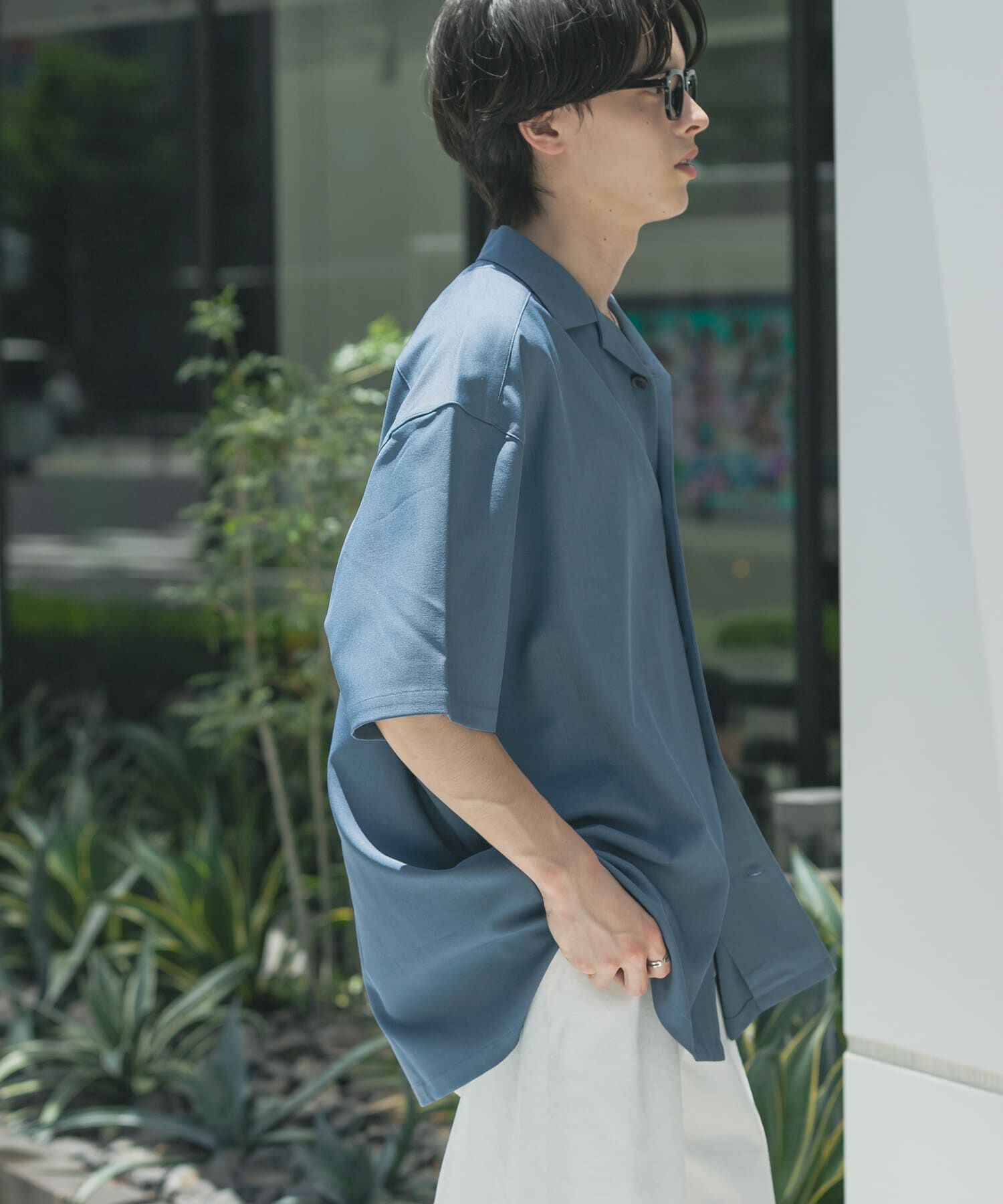 SENSE OF PLACE by URBAN RESEARCH「『速乾』ドライタッチオープンカラールーズショートスリーブシャツ」|シャツ・ブラウス|