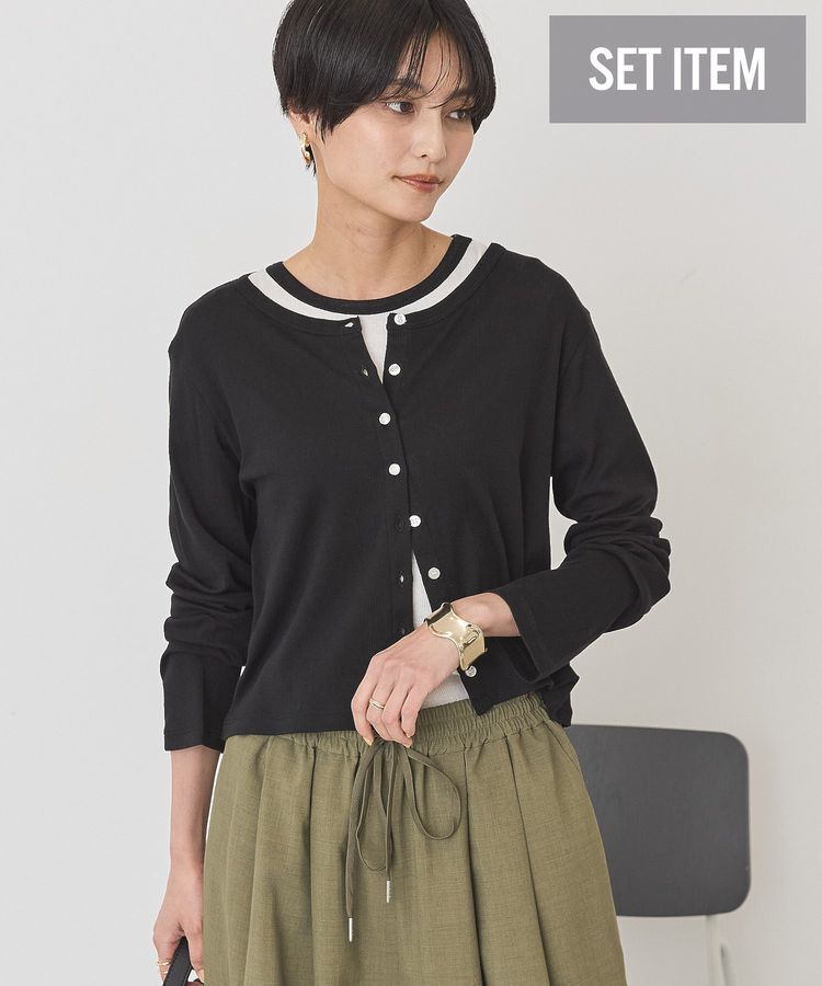 AMERICAN HOLIC「【SET】半袖プルオーバー+針抜きカーディガン」|Tシャツ・カットソー|