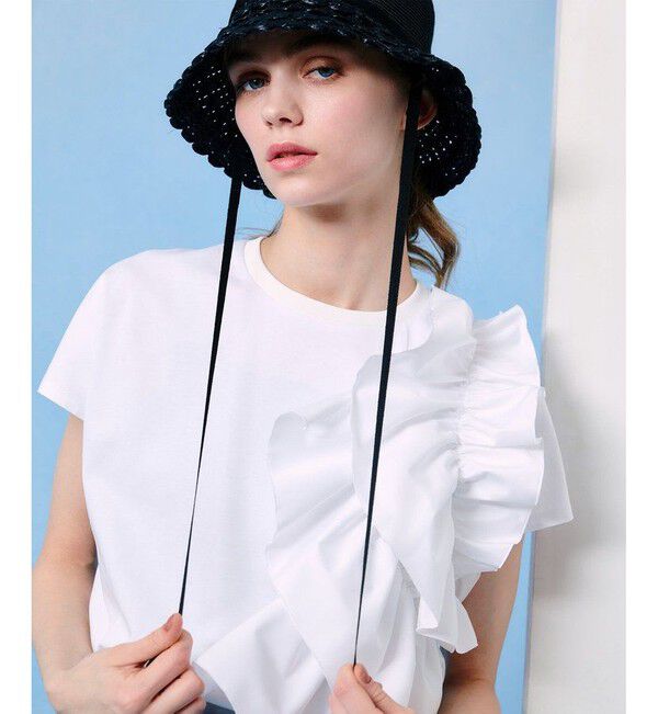 LOULOU WILLOUGHBY「【LOULOU WILLOUGHBY】ギャザーレイヤーTシャツ」|Tシャツ・カットソー|